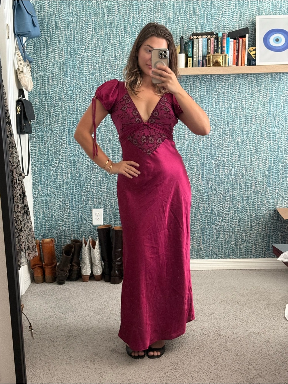 Free People Cooper Raspberry Maxi Dress